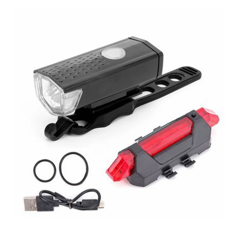 

Hot Selling USB Rechargeable Front White Bike Indicator Lights Waterproof Bicycle Red Tail LED Light Set
