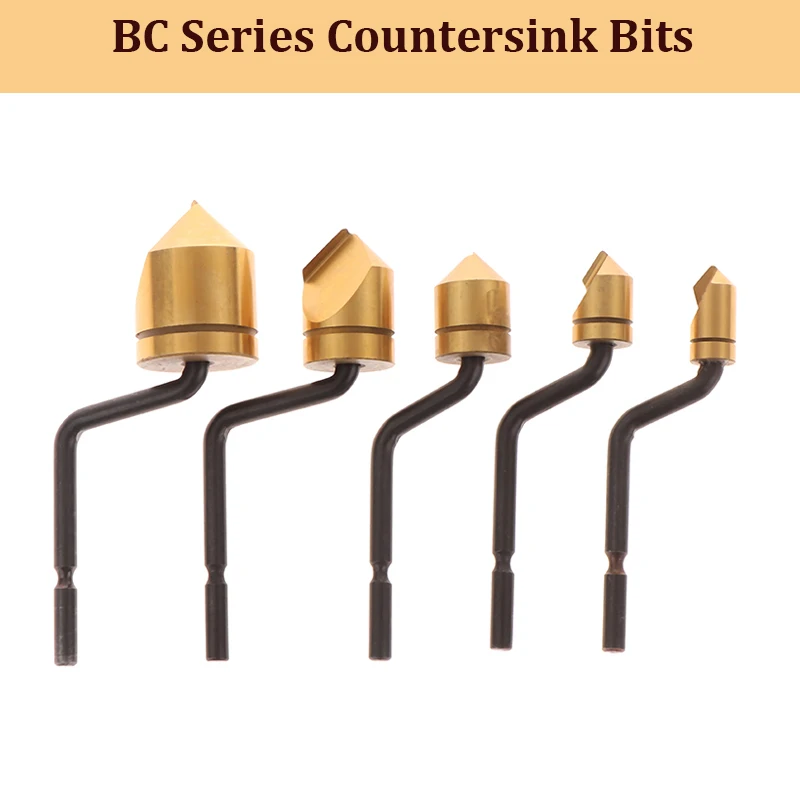 Titanium Coated Chamfer Cutter BC Series Countersink Bits Deburring Blades for Metal & Wood Fits Drill Press/Milling Machine