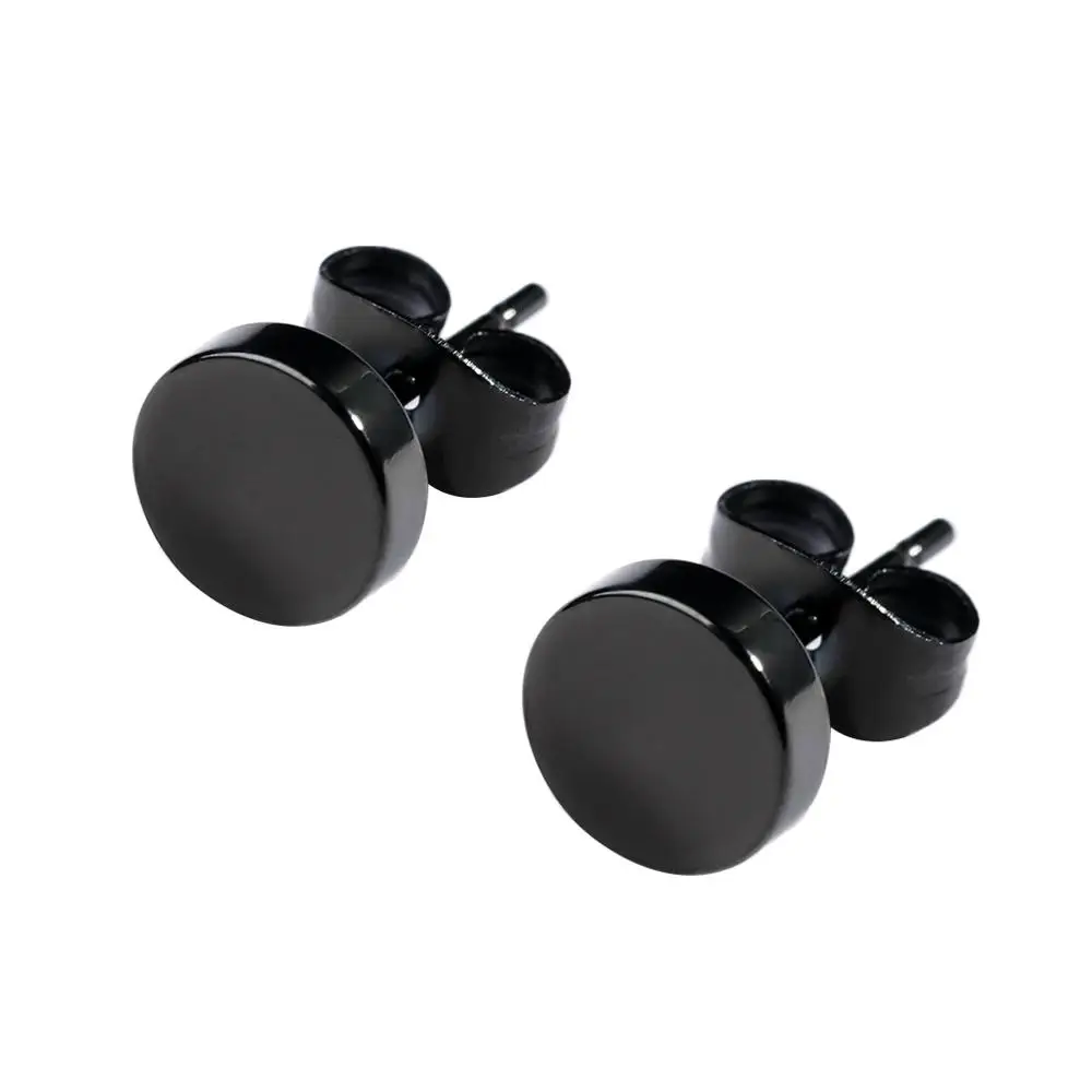 Newest Fashion for Gift with Butterfly Clasp Push Black Stainless Steel for Women Men Earrings Earrings Ear Studs