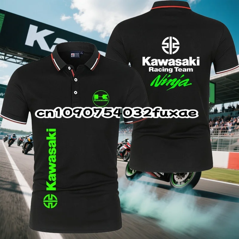 

Kawasaki Ninja Motorcycle Racing Team Мужская рубашка поло Летние женские футболки с короткими рукавами 2026 Модная одежда для пар Топы-поло
