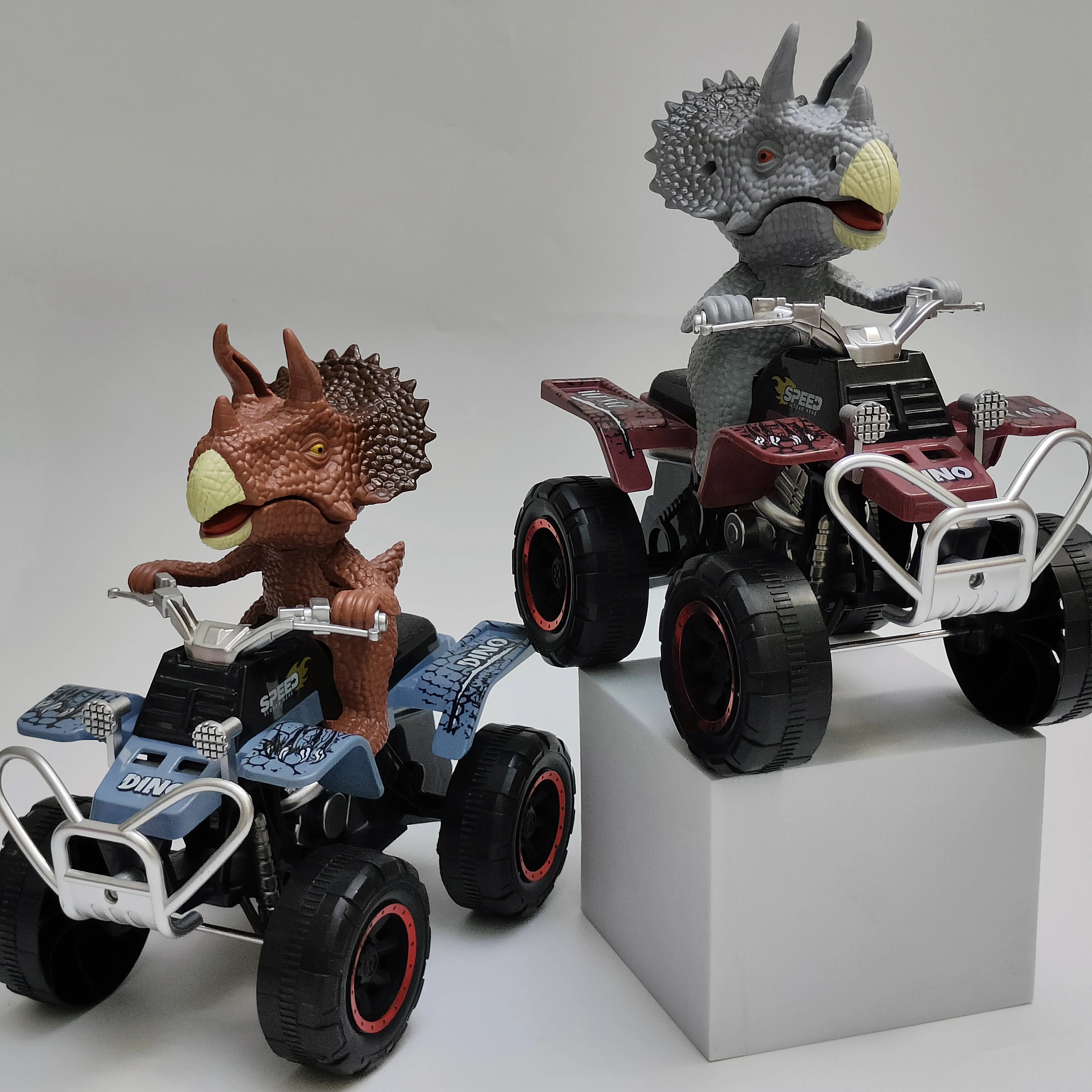 Duurzaam Tyrannosaurus Rex dinosaurus terreinwagenspeelgoed, handmatig push-pull traagheidsactie, geen batterijen nodig, coole traagheid