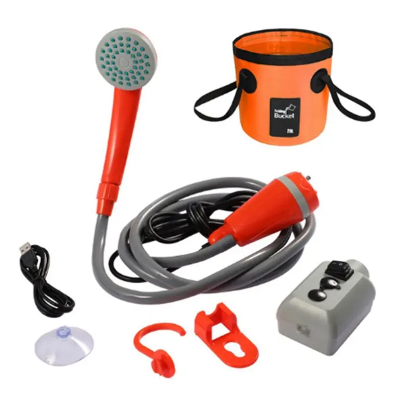 

A66P-Portable Camping Shower Outdoor Camping Shower Pump Rechargeable Shower Head Outdoor Camping Equipment