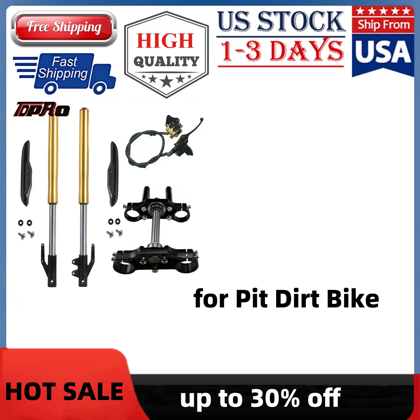 

12mm Axle 630mm Front Forks Shock w/Hydraulic Brake 45mm 48mm Triple Tree Clamps Kit For Mini Pit Dirt Bike Monkey Apollo