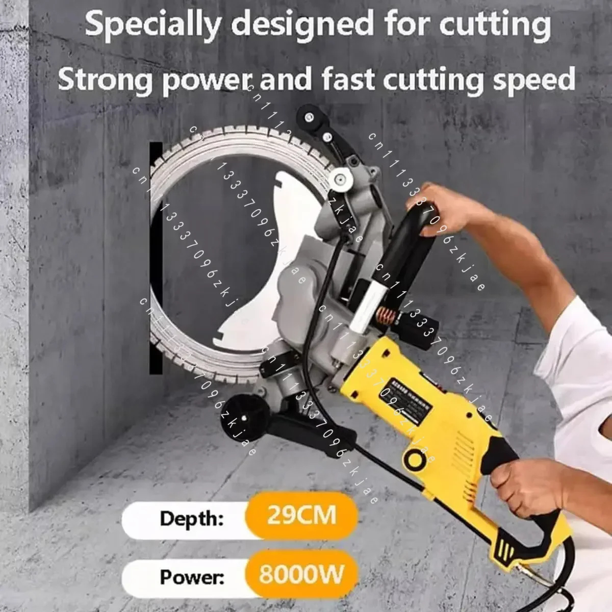 5000W/2200RPM Electric Concrete Ring Saw Concrete Circular Saw with Blade Handheld Concrete Wall Cutting Machine 49cm Cut Depth