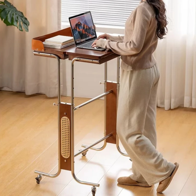 

Solid Wood Adjustable Standing Computer Desks Home Student Study Table Multifunctional Office Workstation Bedroom Bedside Table