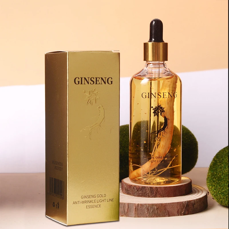 100ml Ginseng Gold Anti-Wrinkle Essence Polypeptide Anti-aging Brightening Moisturizing Niacinamide Facial Serum Skin Care