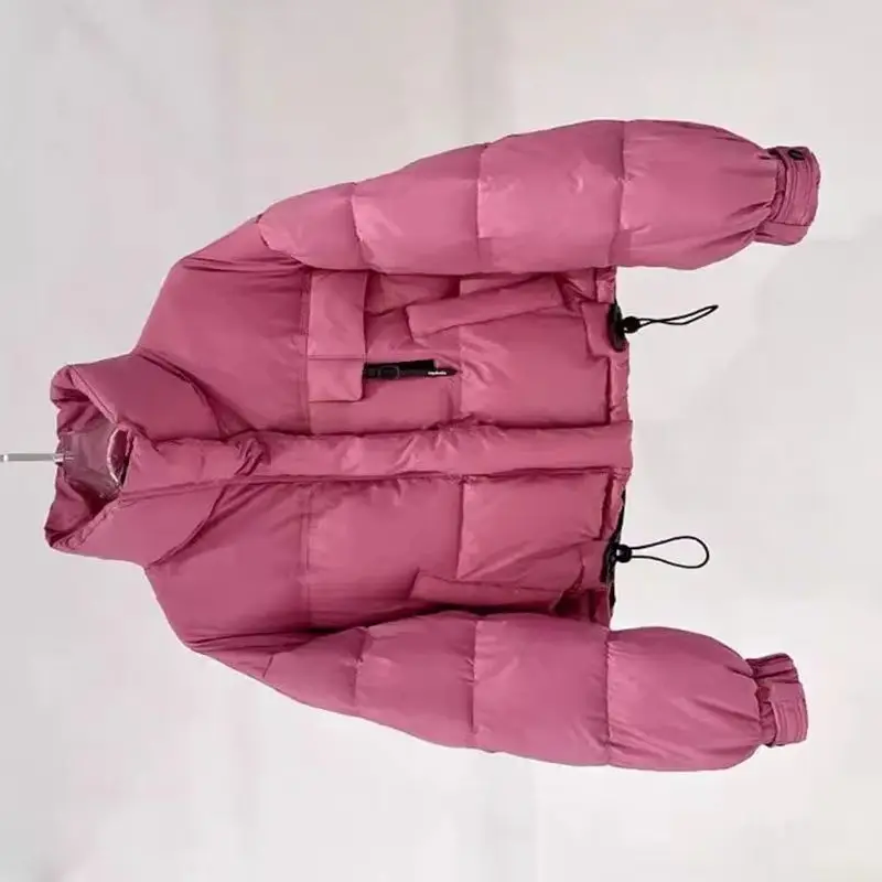 

Women's Fashion Simple New Cotton-Padded Jacket Women's Short New Stand Collar Simple Thick Fashion Bread Zipper Loose Warm Coat