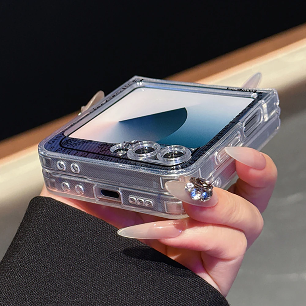 Fashion Ins Flowers Wireless Charge For Magsafe Magnetic Phone Case for Samsung Galaxy Z Flip 6 5 ZFlip 4 3 Flip6 Flip5 5G Cover