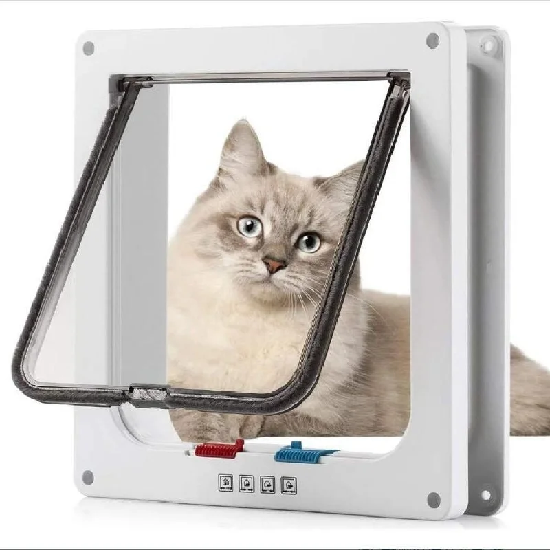 Two Way Lock Cat Door Leaf - A Weather Resistant Abs Plastic Pet Door Suitable For Small Dogs And Cats, Magnetic Closure, Easy