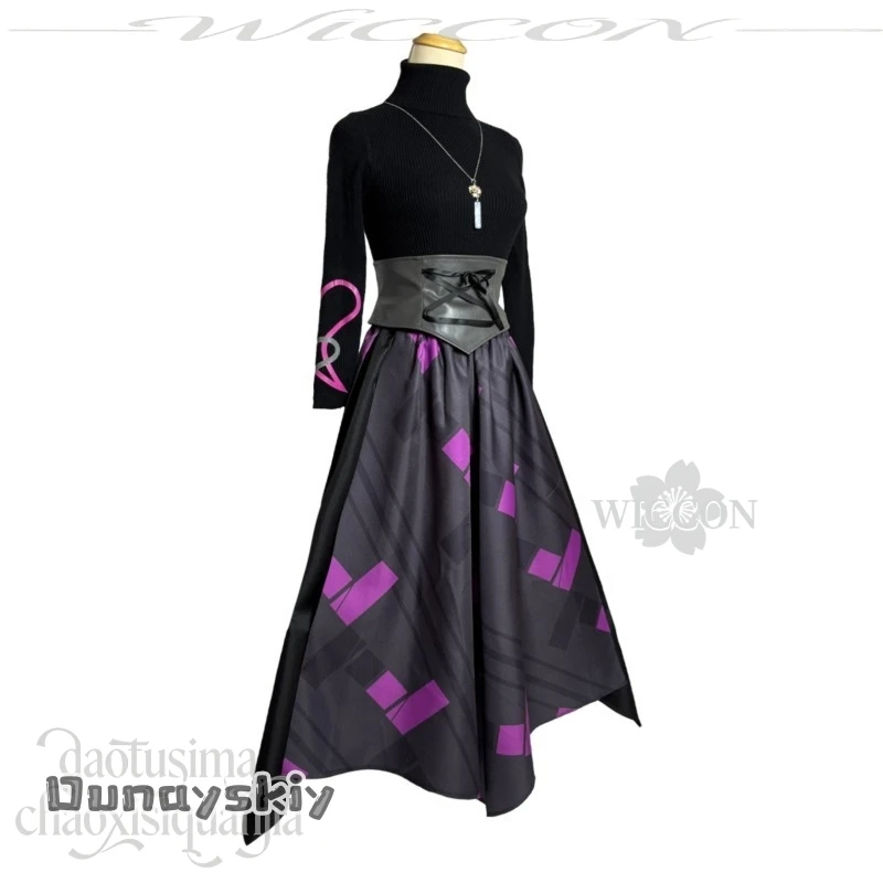 

Du Ss St@Project Sekai Nightcord At 25:00 Mr.Nothingness Cosplay Asahina Mafuyu Costume Goth Lolita Black Dress Wigs Halloween