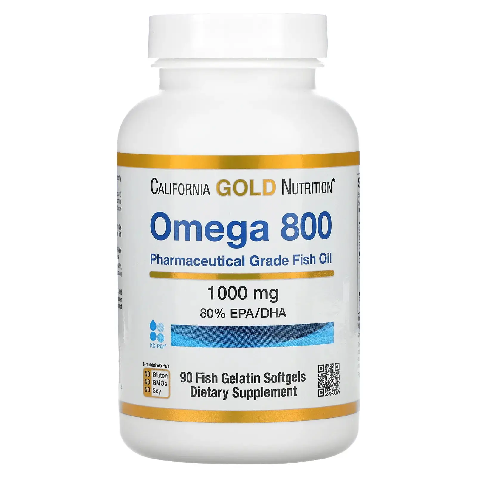 California Gold Nutrition CGN Omega800 aceite de pescado concentrado, 90 cápsulas