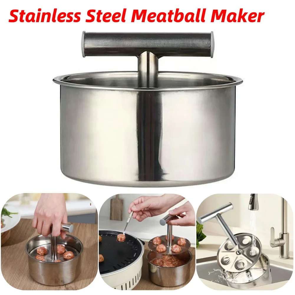 Meatball Shaper Stainless Steel Meatball Maker Mince Ball Shaper Meatball Press Mould Easy Disassembly Cleaning for Home Kitchen