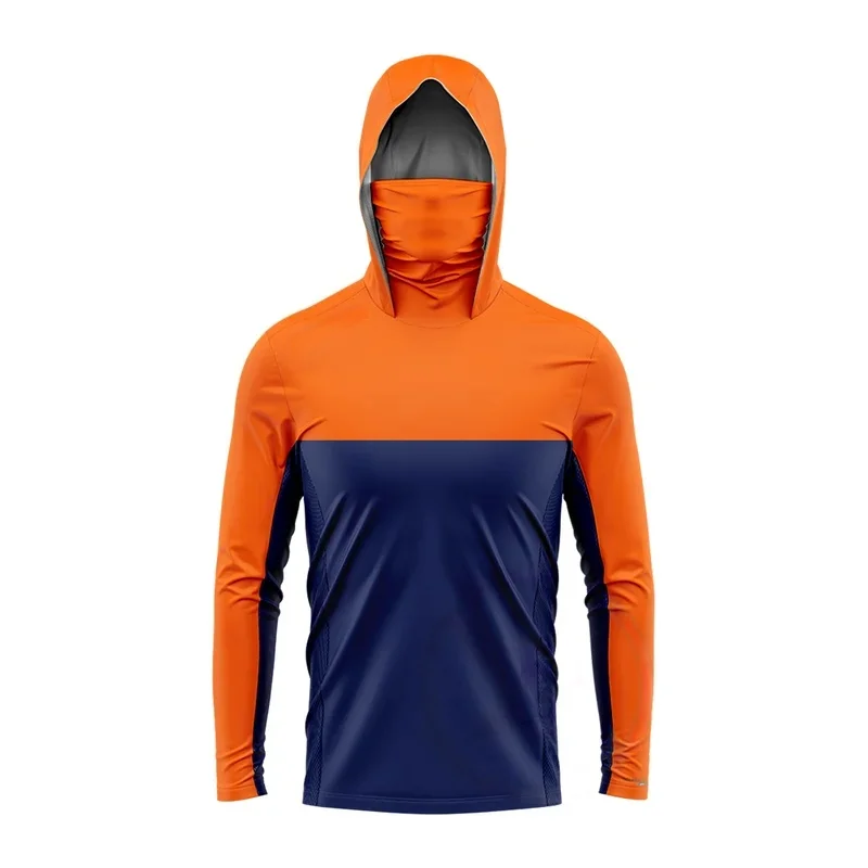 New Men's and Women's Hooded Fishing Shirts with Face Shields, Quick Drying Sun Protection Long-Sleeved Fishing Clothes