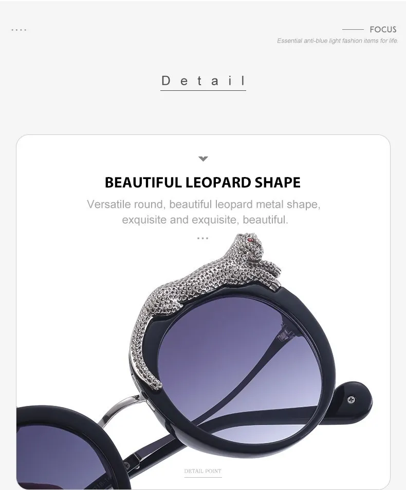 Übergroße Runde Sonnenbrille für Damen 2026 Luxusmarke Mode Kristall Leopardenkopf Sonnenbrillen Retro Anti-Blaulicht-Brillen – Detail 12