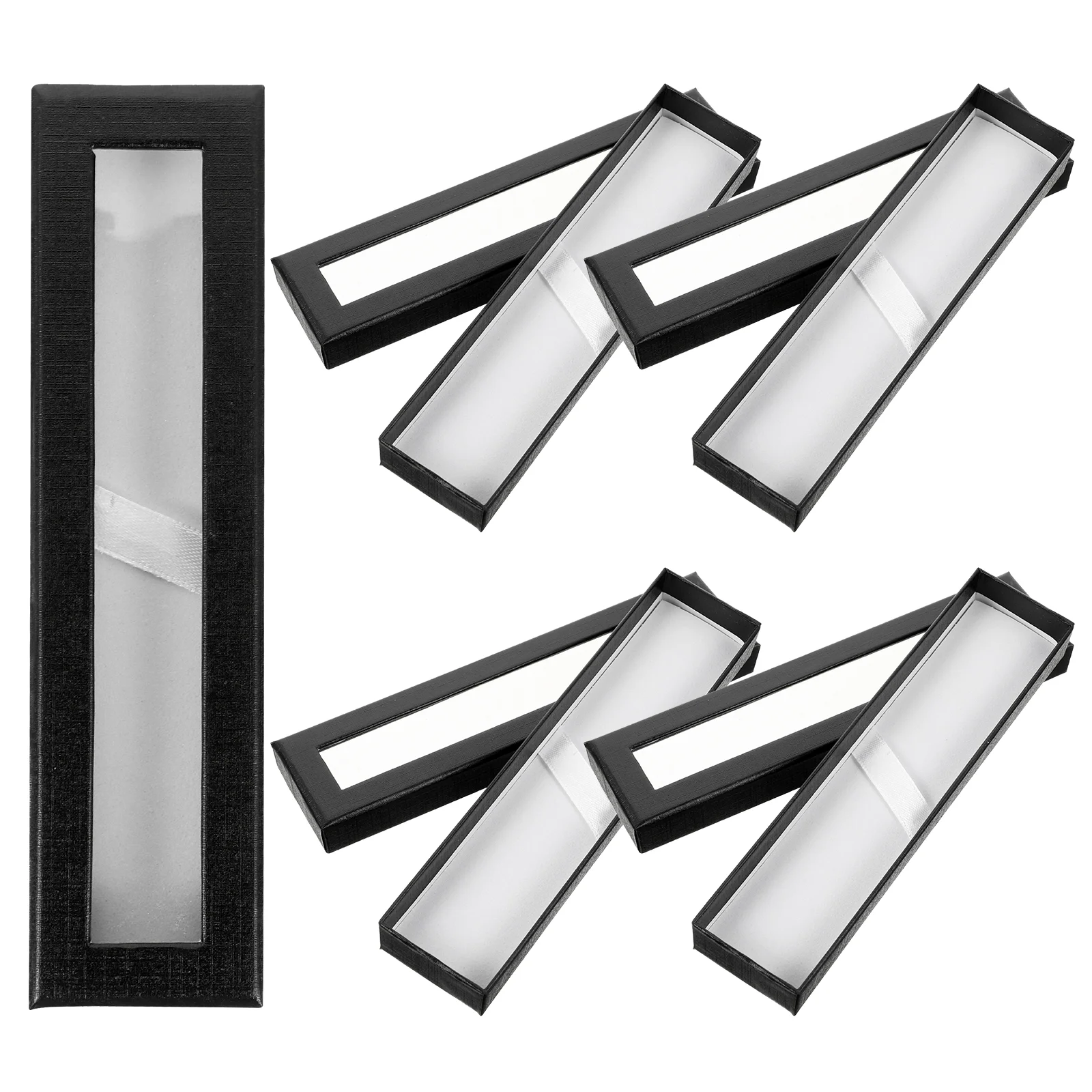 5 Pcs Pen Case Heaven Transparent Window Paper Lightweight Portable Business Trip School Use Pen Storage