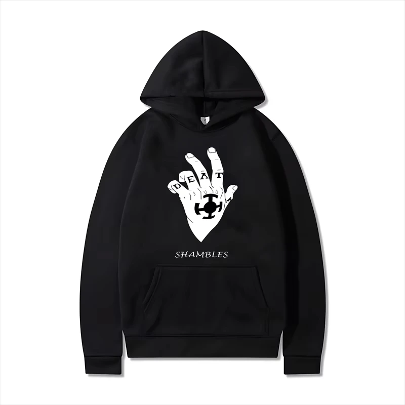 

High Street Y2K Style Death Hand Print Hoodie Men Women Spring Autumn New Fashion Hoodie Oversized Long Sleeve Loose Hoodie