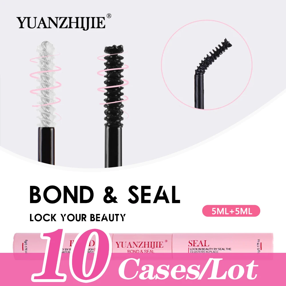 

New 10cases/lot YUANZHIJIE Pink Glue Bond and Seal Waterproof Fast Drying Mild Non-irritating Waterproof Lash Glue Makeup