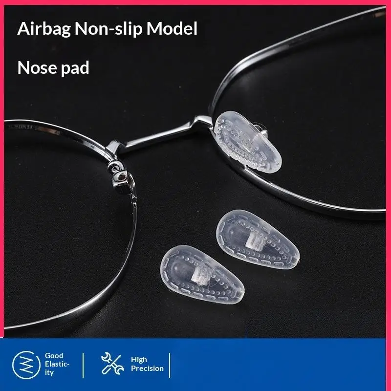 Screw-in Air Chamber Silicone Nose Pads Transparent Anti-slip Oval for Invisible Use Glasses Sunglasses 10/50 Pairs