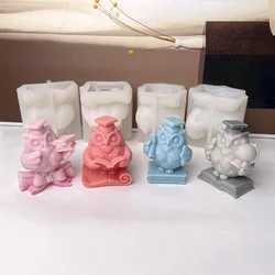 3D Owl Shape Candle Silicone Molds Take book owl mold  Making Resin Aromatherapy Candles  Wax Soap Home Decor Craft