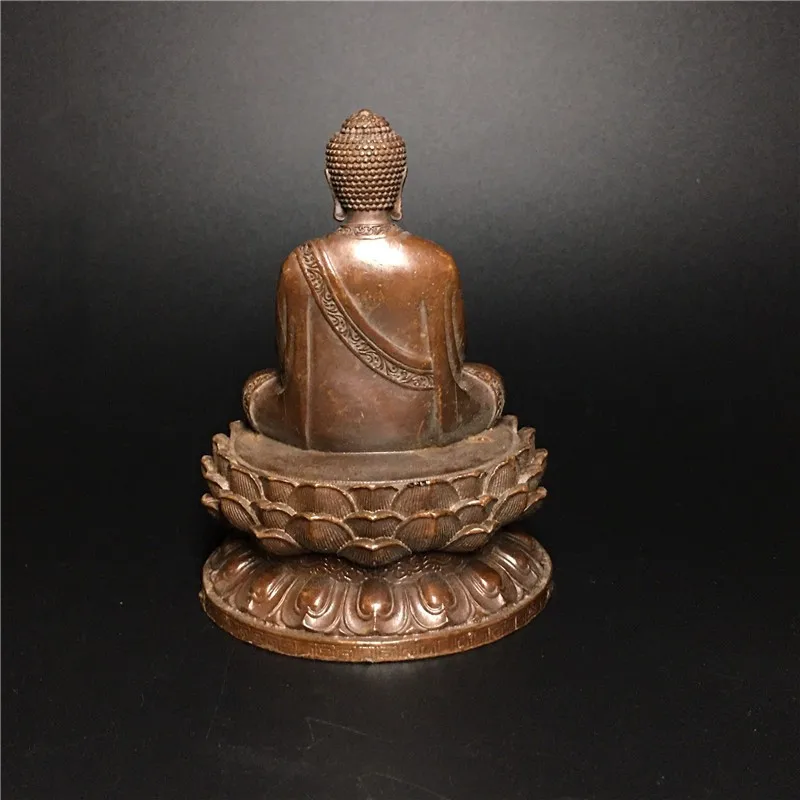 Decorative Buddha Statue Sakyamuni Statue Sculpture Buddhist Supplies Bronze Lotus Buddha Statue Home Feng Shui Decorative Craft