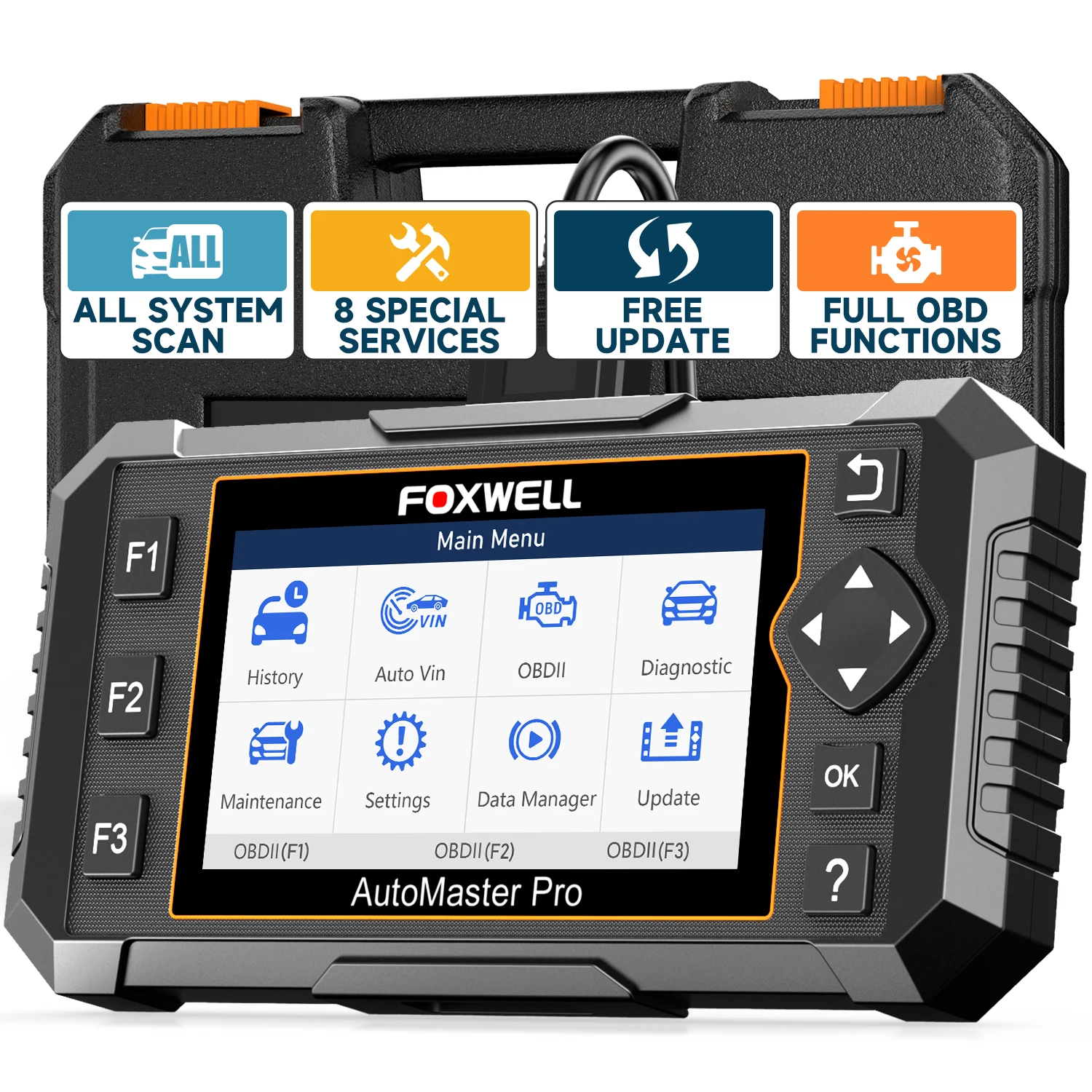 

Сканер диагностический FOXWELL NT624 Elite OBD2 для всех систем, 8 функций