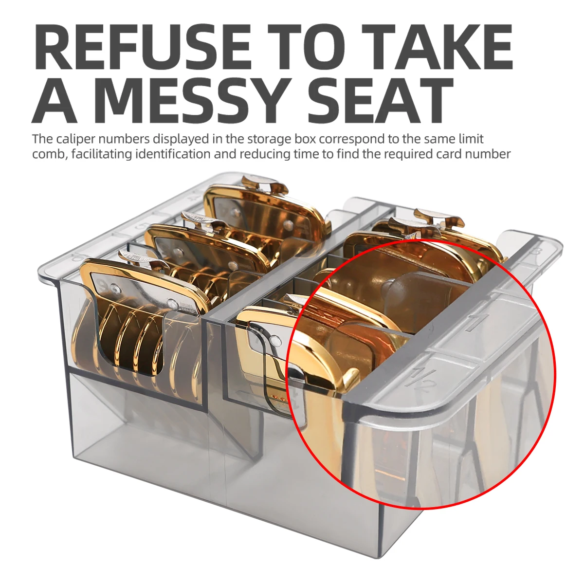 

Salon Hairdresser Limit Comb Storage Box Hair Clipper Positioning Caliper Comb Organizer Holder Barbershop Accessories