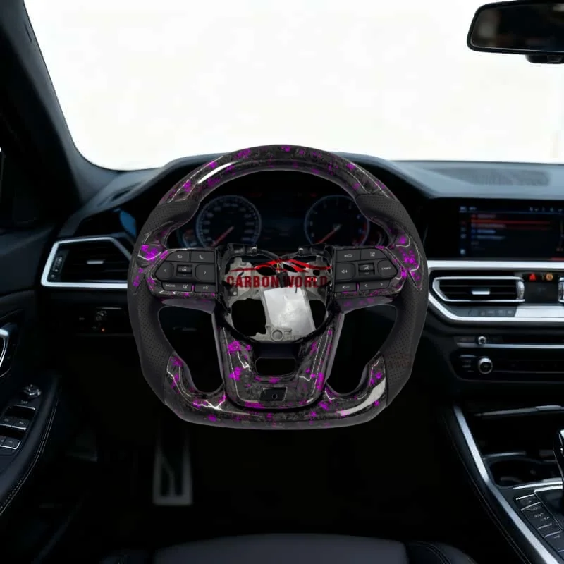 

For Toyota Land Cruiser LC200 LC300 Prado 150 200 LC79 LC70 LC76 FJ70 FJ79 FJ200Purple Forged Carbon Fiber Custom Steering Wheel