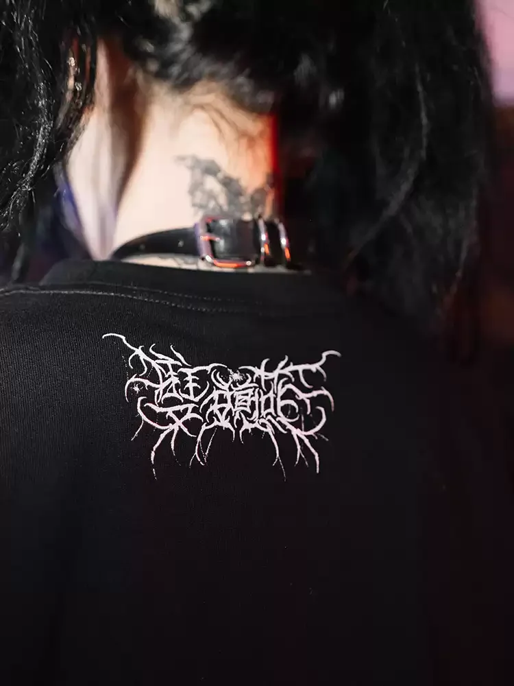 Dark Rock Y2k Goth Punk Two Dimensional Black T Shirt Long Top 2026 Summer Subculture Crew Neck Loose Short Sleeve Tshirt Women