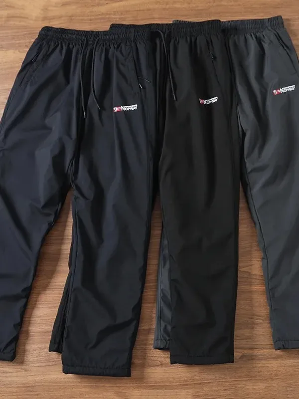 

Men's Outdoor Sports Fce Lined Thermal Casual Pants Windproof Waterproof Straight Leg Faion Urban Sle Polyester Fiber