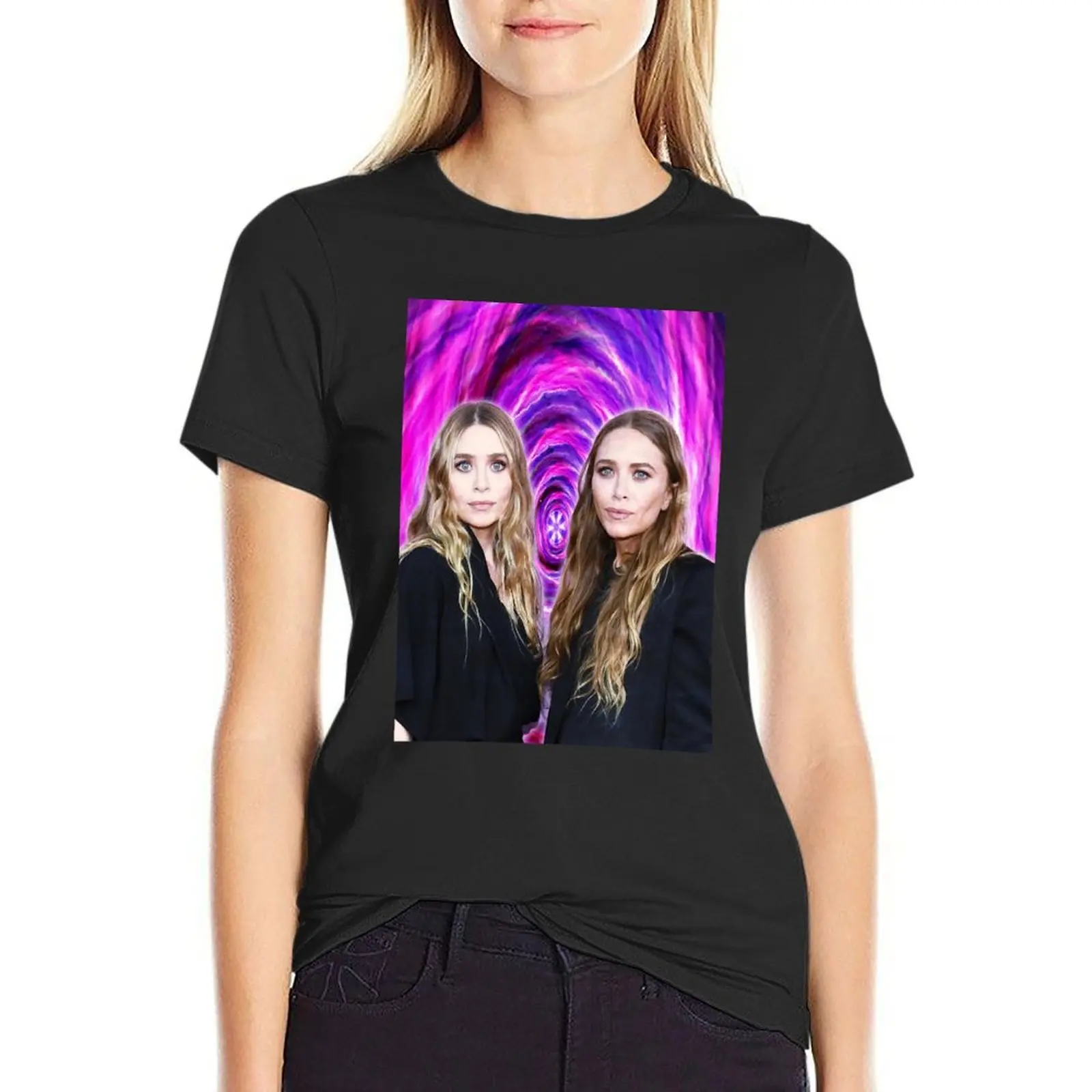 

twins Graphic T-Shirt animal print shirt for girls animal prinfor customs design your own Women t-shirts
