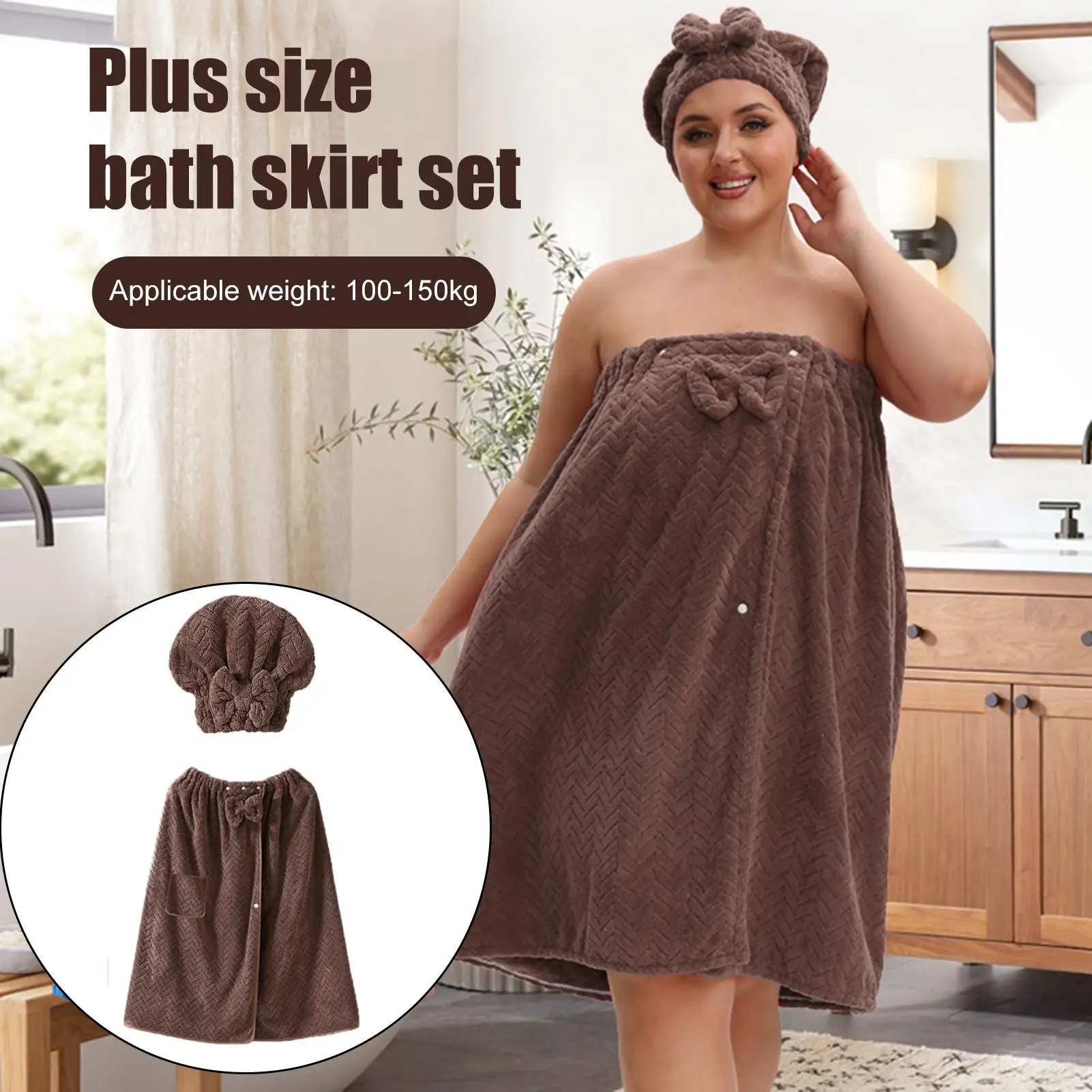 Bath Towel Wrap Adjustable Double Buckle Large Elastic Bathrobes Bath Robe After Shower For Mom Sister Travel Pool Home Spa