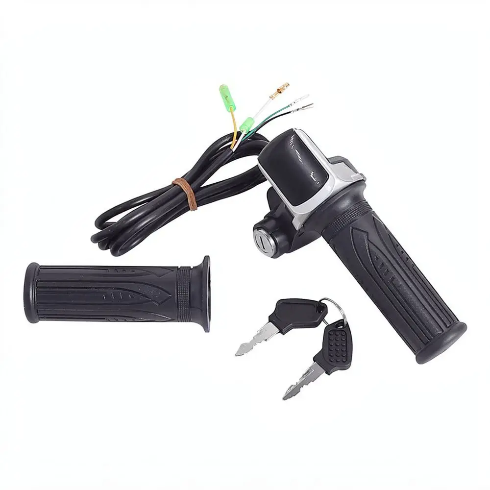 Universal Ebike Throttle Handle With Lock 24V 36V 48V 60V LED Power Monitor For Foldable Electric Scooter Riding Parts