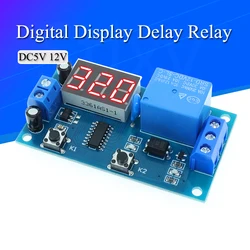 DC 12V Digital Display Delay Relay Delay Time Multi-function Module Infinite Loop Countdown Switch Control Module Timer Module