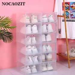 6pcs/set Shoe Boxes Dustproof Free Combination Shoe Rack Thickened Drawer Case Stackable Boxes Organizer Shoe Box Shoes Rack