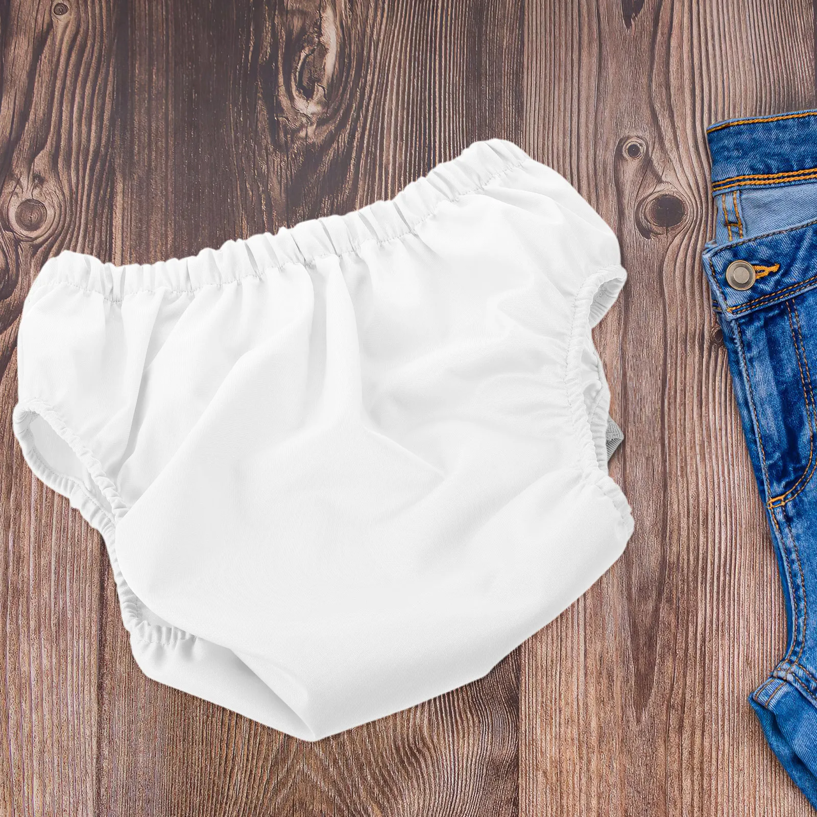 Washable Reusable Adult Waterproof Incontinence Diapers Leakproof Cloth Nappy Pants White for Elderly Care Adult Care Underwear
