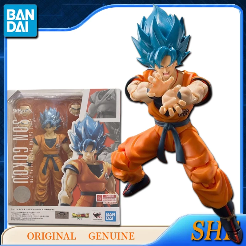 

Bandai Драконий жемчуг аниме оригинальные SHF Супер SAIYAN Бог, супер сайян SON Фигурка «Гоку в действии» Игрушки для детей подарочные модели украшения