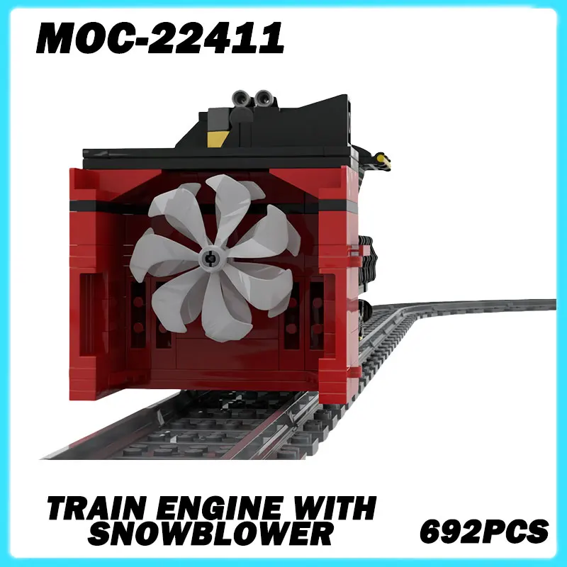 

MOC-22411 Building Block Mini Train Series Train Engine With Snowblower Collectible Education Model Brick Boys Puzzle Toy Gift
