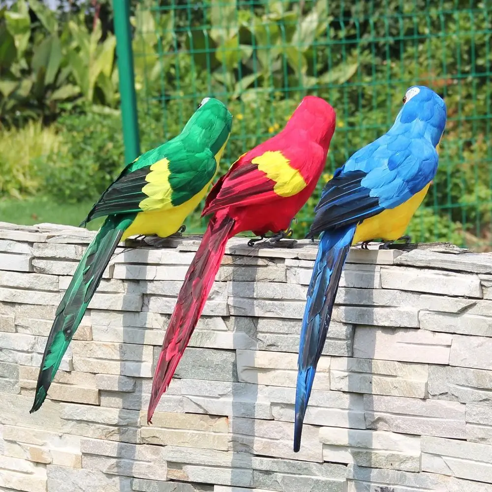 25cm/35cm/45cm/60cm Simulation Parrot Foam Multicolor Artificial Bird Model Photo Props Garden Decorative Bird Lawn Bonsai