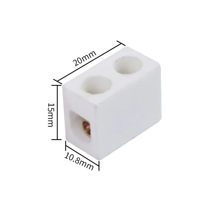 1 In 1 Out 250V 2 Position 5 Hole Ceramic Wiring Terminal Block Row 10A-150A Electrical Copper Screw Wire Connector Terminals