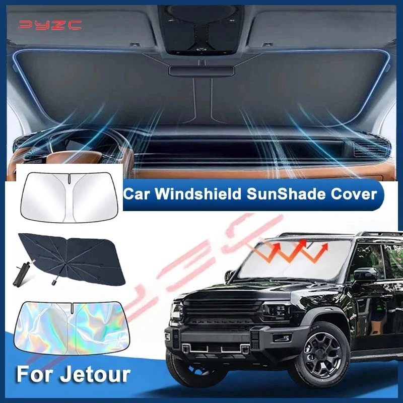 Car Sun Visor For Jetour T2 Traveller 2023~2026 2024 Auto Front Windshield Sunshade Heat Insulation Summer Cooling Accessories