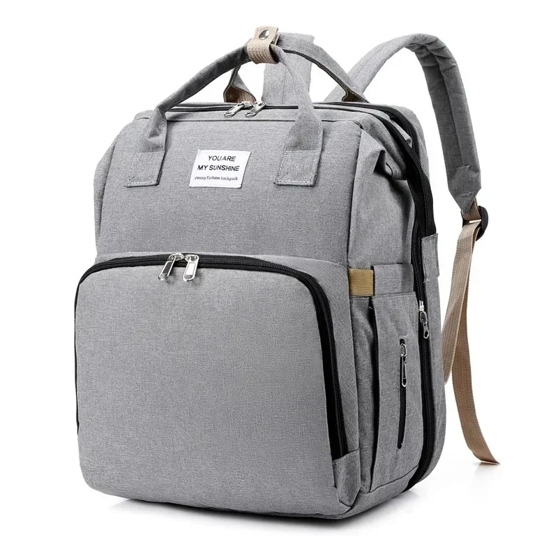 Mochila de Maternidade de Grande Capacidade com Trocador, Cama Dobrável para Bebê e Bolsa de Enfermagem para Armazenamento de Mamadeiras