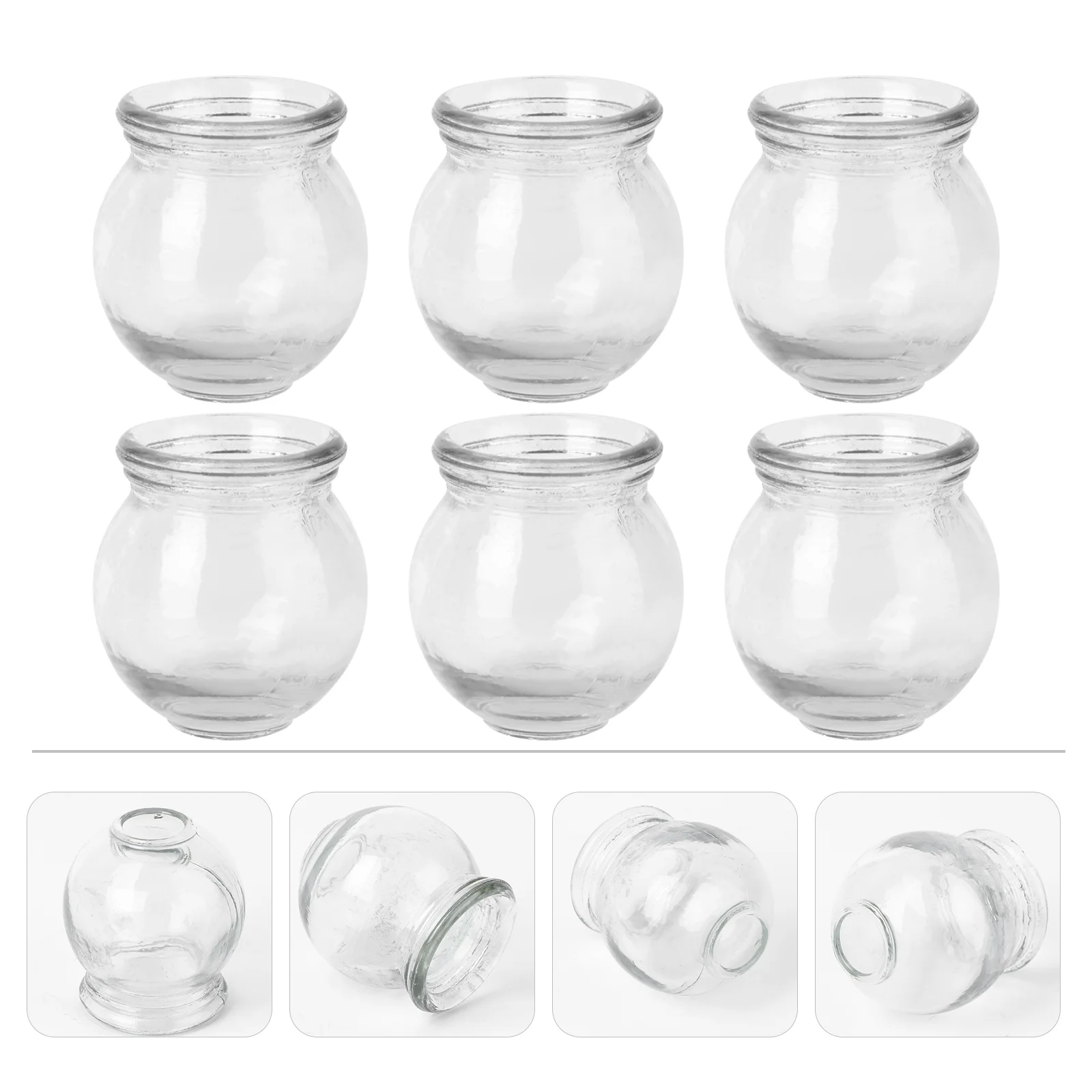 6 Pcs Cans Body Set Chinese Set Glass Fire Can Hand Tools Appliance Cupping Cup