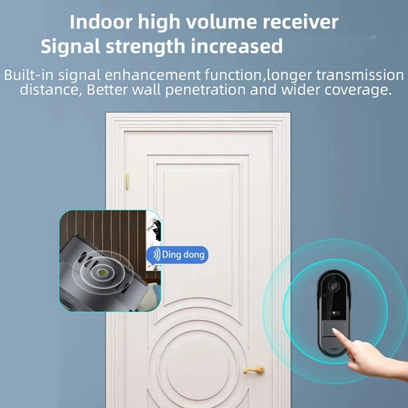 Wireless Video Doorbell Camera With Chime Intelligent Video Bell Camera Intercom Doorbell Night Vision For Home Office