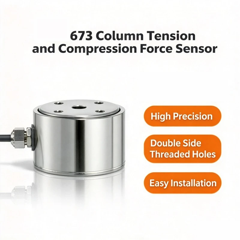 For 673 Cylindrical Tension Compression Load Cell, High Precision Weighing Force Sensor Module for Small Automation Machinery