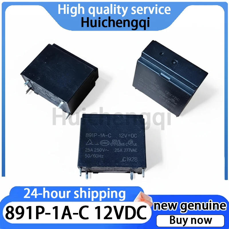 5PCS Genuine 891P-1A-C 12VDC Air Conditioning Water Heater Relay 12V 4-pin 25A