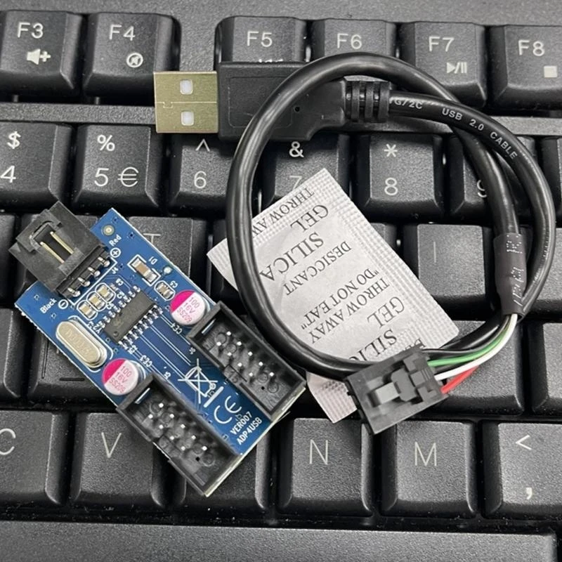 Motherboard USB 2.0 9Pin Header 1 to 2 Extension Hub Splitter Adapter Converter USB 2.0 Male to 2 Male