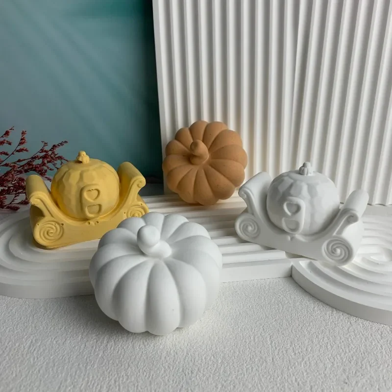 3D Pumpkin Silicone Mold DIY Candles Making Supplies Tools Handmade Soap Resin Plaster Ornaments Mould Halloween Holiday Decor