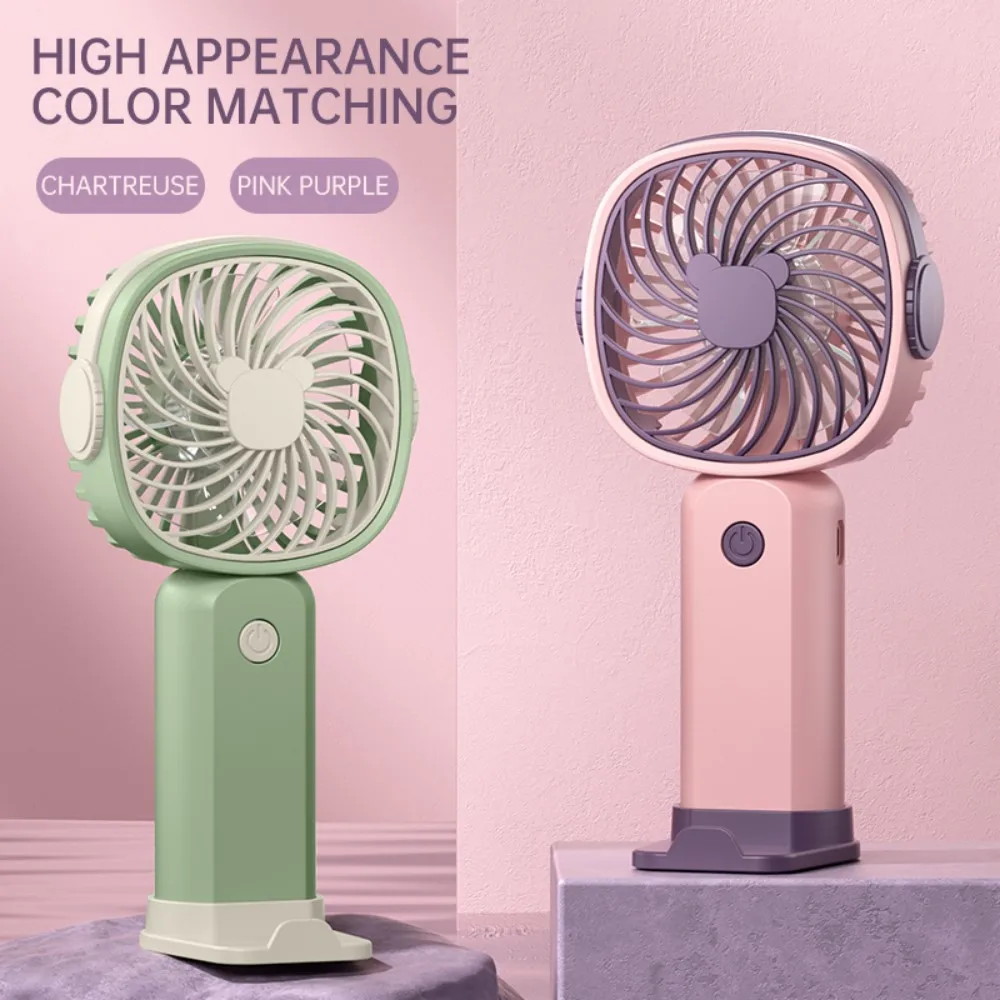 Portable Mini Fan USB Outdoor Handheld Fan with Desktop Phone Holder 3Wind Adjustments Long Working Life Multi-function Mini Fan