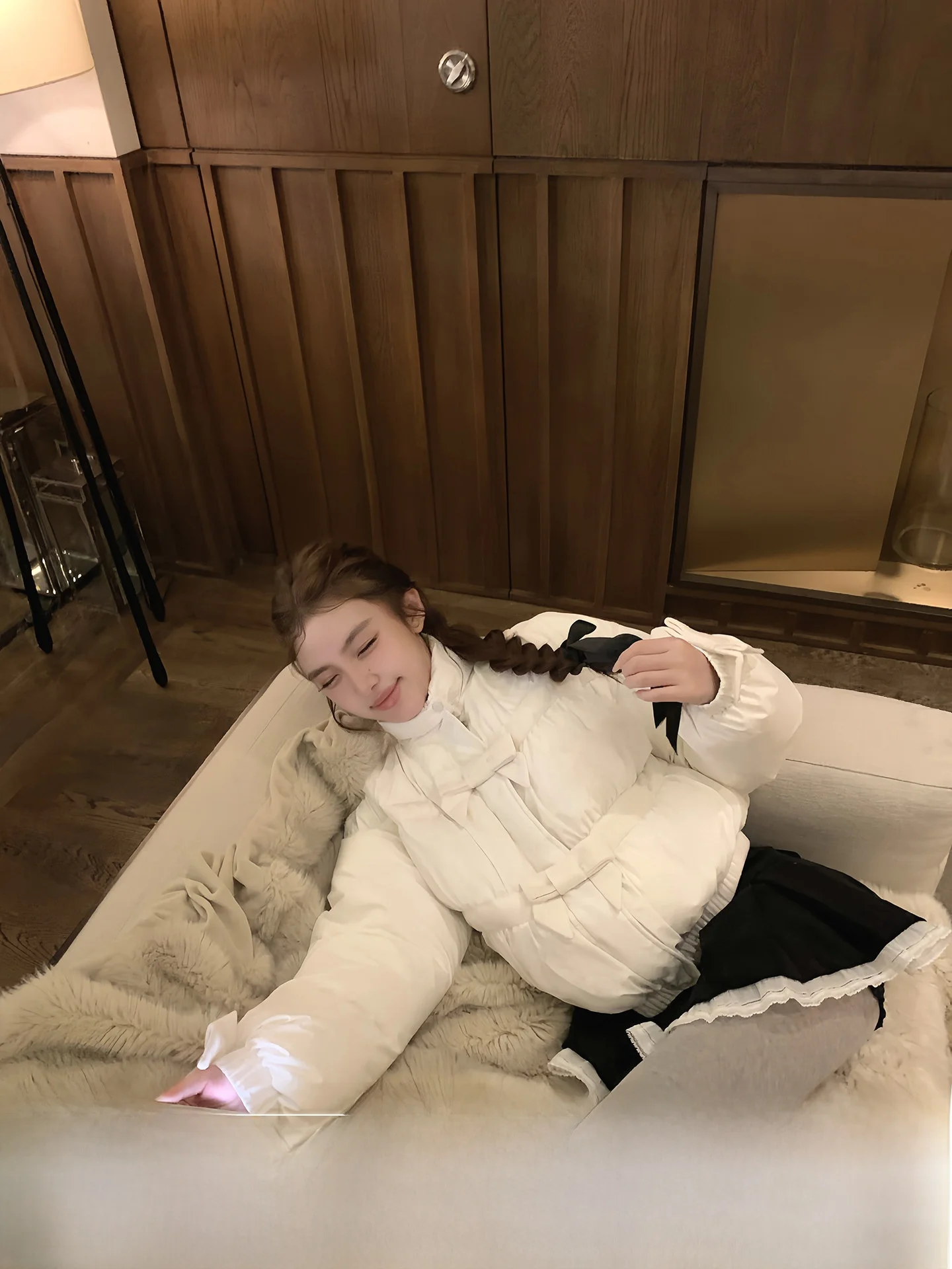 

Женская утепленная куртка с воротником-стойкой и бархатным узором, 90% пух, уютная теплая верхняя одежда с длинными рукавами, стандартной длины, для повседневной носки