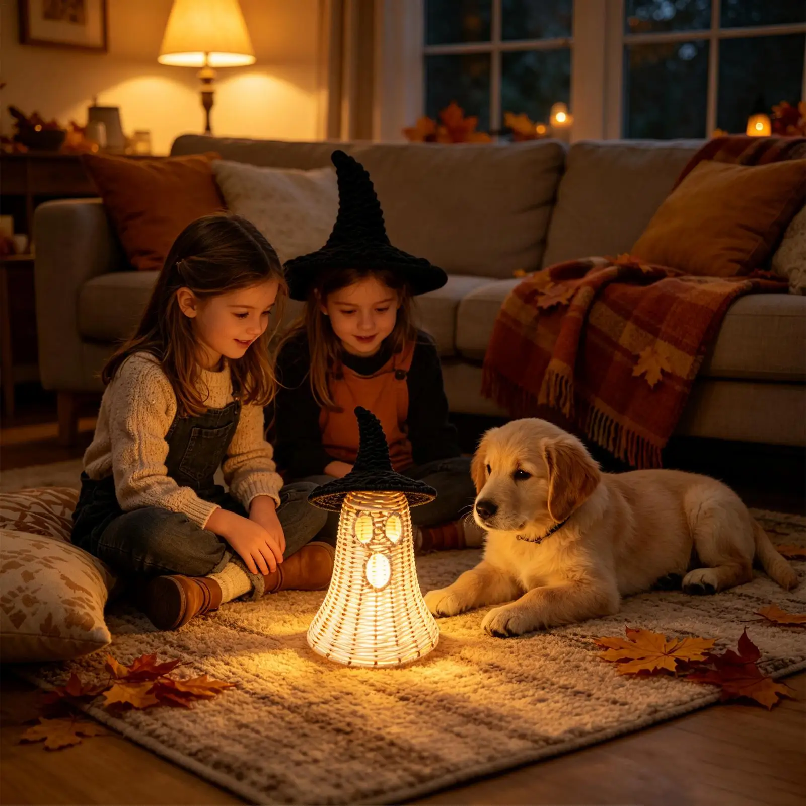 Halloween Ghost Light Witch Hat Spooky Fall Ornament Ghost Lampshape Night Lamp For Haunted Houses Cafes Bedrooms Libraries